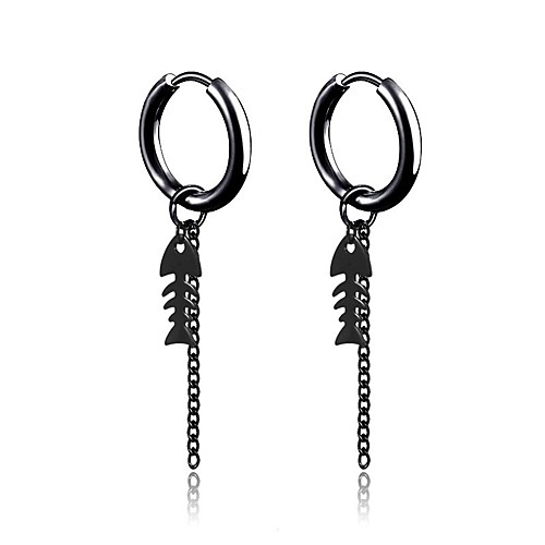 

Men's Earrings Classic Holiday Birthday Stylish Simple Stainless Steel Earrings Jewelry Silver / White / Black For Street Formal Date Festival 1pc