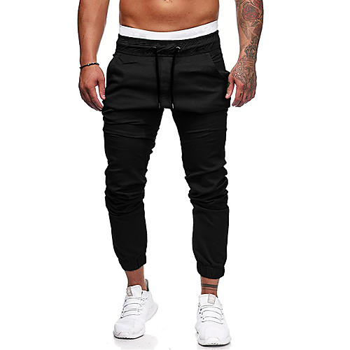 

Men's Athleisure Sports Outdoor Sports Casual Sports Pants Sweatpants Pants Solid Color Full Length Pocket Yellow Black Green Gray