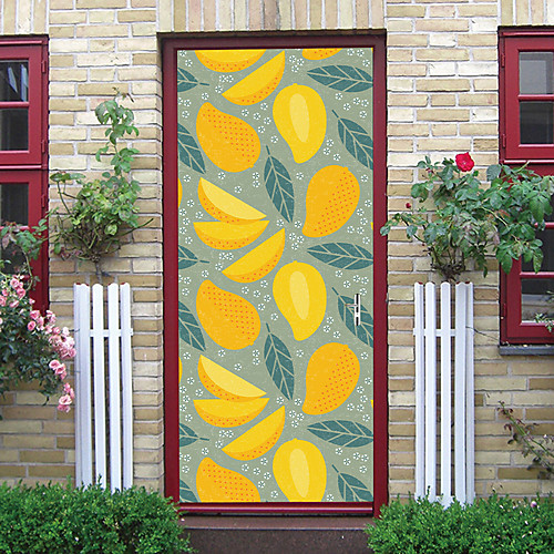 

2pcs Self-adhesive Creative Mango Door Stickers For Living Room Diy Decorative Home Waterproof Wall Stickers