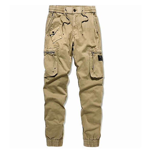 

Men's Cargo Pants Pants Solid Colored Black Grey Khaki