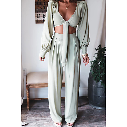 

Women's Loungewear Pajamas Sets Pocket Cotton Blend Polyester Casual T shirt Pant Street Daily Wear Long Sleeve / 2 Pieces
