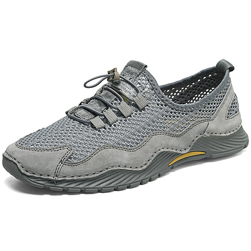 

Men's Sneakers Crochet Sporty Look Flat Sandals Sporty Casual Roman Shoes Daily Outdoor Mesh Synthetics Breathable Non-slipping Shock Absorbing Booties / Ankle Boots Almond Gray Color Block Fall