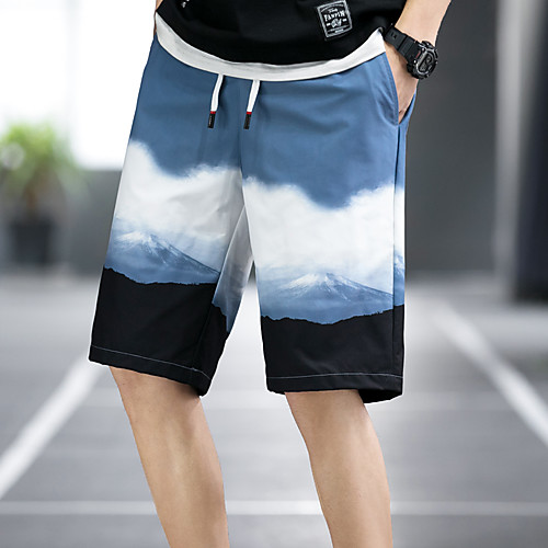 

Men's Shorts Athleisure Cycling Quick Dry Moisture Wicking Breathable Soft Outdoor Sports Casual Daily Chinos Shorts Pants Graphic Prints Landscape Knee Length Sporty Floral Drawstring Elastic Waist