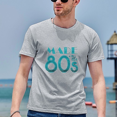 

Men's Tee T shirt Hot Stamping Graphic Prints Letter Plus Size Print Short Sleeve Casual Tops Cotton Basic Designer Big and Tall White Gray