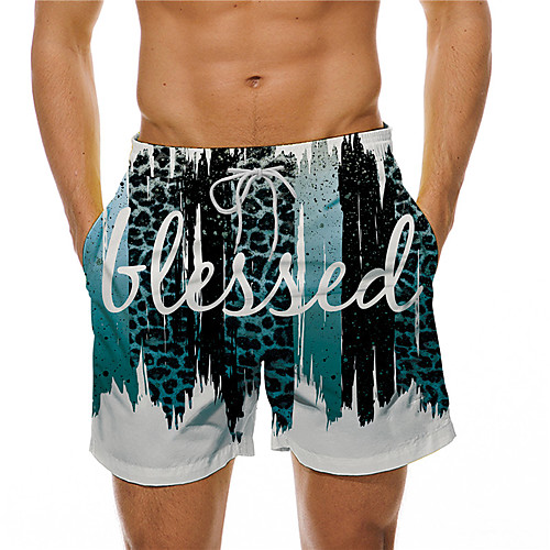 

Men's Designer Casual / Sporty Big and Tall Quick Dry Breathable Soft Holiday Beach Swimming Pool Shorts Bermuda shorts Swim Trucks Pants Graphic Prints Graffiti Letter Short Drawstring Elastic