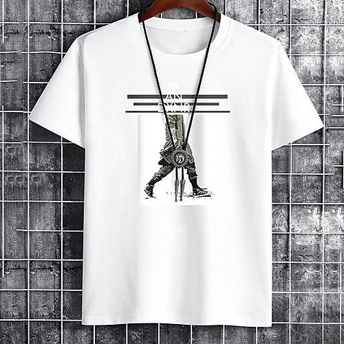 

Men's Unisex Tee T shirt Hot Stamping Graphic Prints Portrait Letter Plus Size Print Short Sleeve Casual Tops Cotton Basic Fashion Designer Big and Tall White Black Khaki