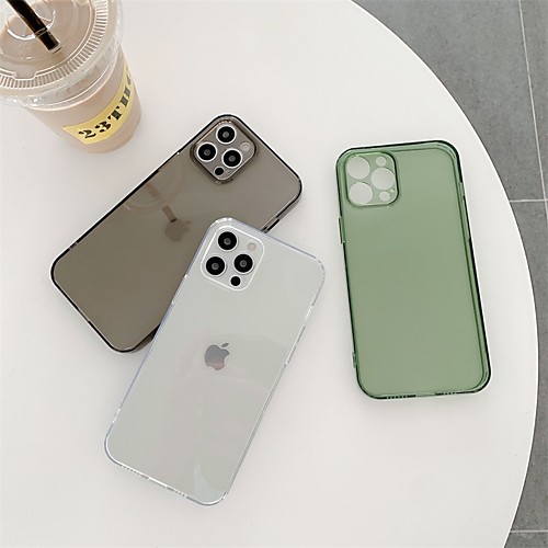 

Phone Case For Apple Back Cover iPhone 12 Pro Max 11 SE 2020 X XR XS Max 8 7 Shockproof Dustproof Translucent Solid Colored TPU