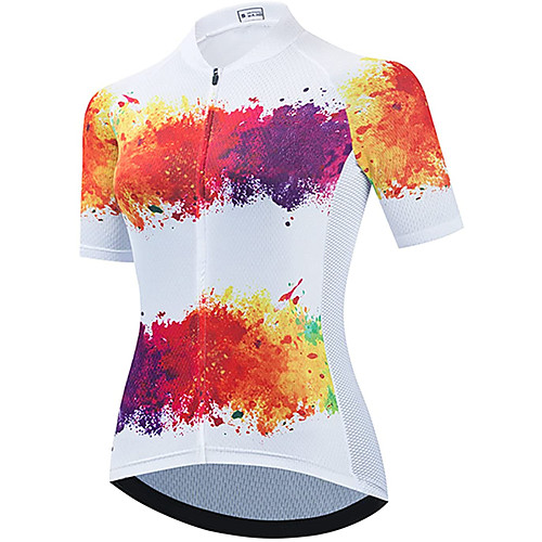 

21Grams Women's Short Sleeve Cycling Jersey Summer Spandex White Graffiti Bike Top Mountain Bike MTB Road Bike Cycling Sports Clothing Apparel / Stretchy / Athleisure