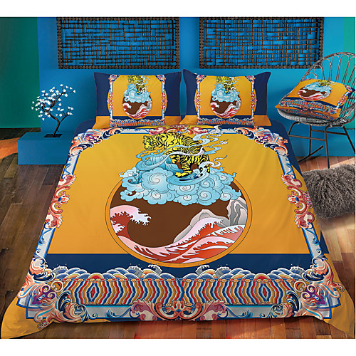 

Duvet Cover Sets 3 Piece Rayon / Polyester 3D Rainbow Reactive Print Bohemian Style