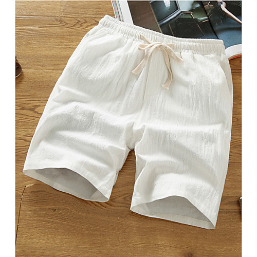 

Men's Basic Shorts Quick Dry Breathable Outdoor Casual Daily Shorts Pants Solid Colored Knee Length Drawstring White Red Black Khaki Green