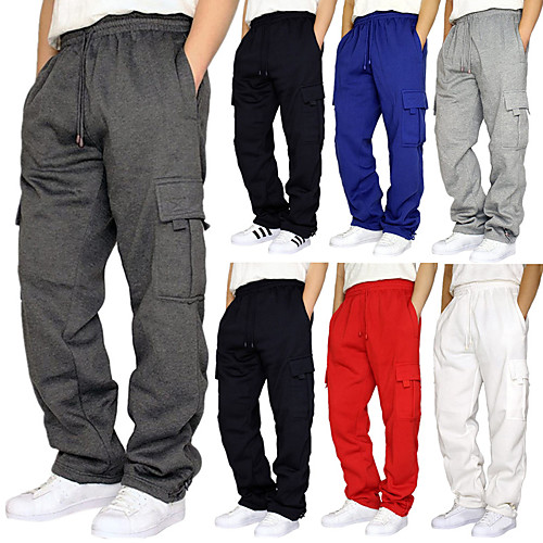 

Men's Cargo Pants Track Pants Street Bottoms Winter Fitness Gym Workout Running Training Exercise Breathable Soft Sweat wicking Sport Solid Colored Dark Grey White Black Red Army Green Light Grey