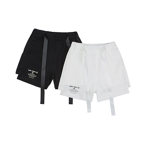 

Men's Sporty Casual / Sporty Quick Dry Breathable Soft Daily Sports Chinos Shorts Pants Solid Color Short Drawstring Elastic Waist White Black