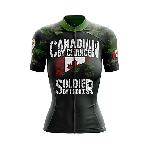 

21Grams Women's Short Sleeve Cycling Jersey Summer Spandex Army Green Camo / Camouflage Canada Bike Top Mountain Bike MTB Road Bike Cycling Sports Clothing Apparel / Stretchy / Athleisure