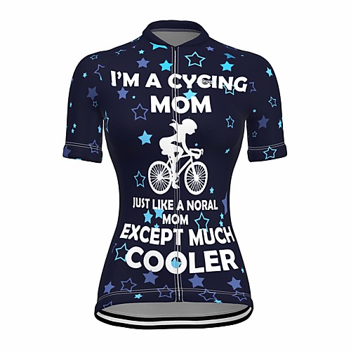 

21Grams Women's Short Sleeve Cycling Jersey Summer Spandex Black Stars Bike Top Mountain Bike MTB Road Bike Cycling Quick Dry Moisture Wicking Sports Clothing Apparel / Stretchy / Athleisure