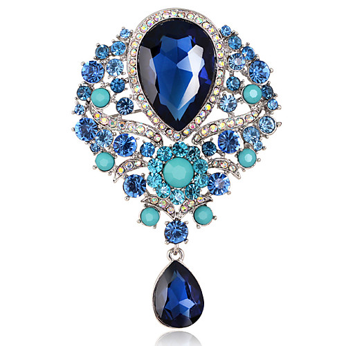 

rhinestone alloy corsage women glass pendant brooch pin accessories