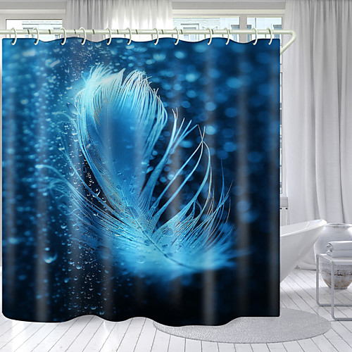 

Simple Feather Series Digital Printing Shower Curtain Shower Curtains Hooks Modern Polyester New Design 72 Inch