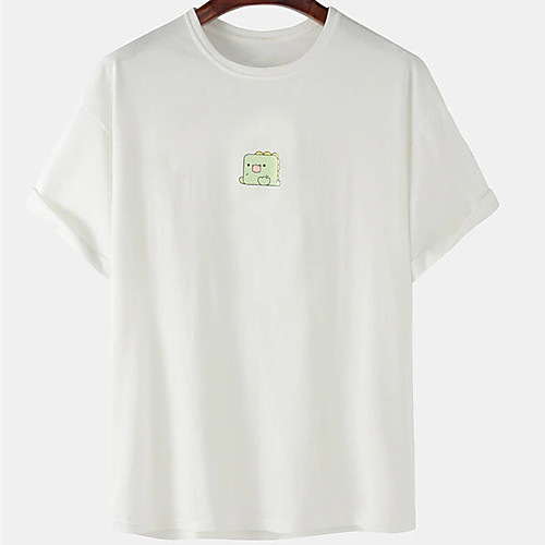 

Men's Unisex Tee T shirt Hot Stamping Cartoon Graphic Prints Plus Size Print Short Sleeve Casual Tops Cotton Basic Designer Big and Tall A B C