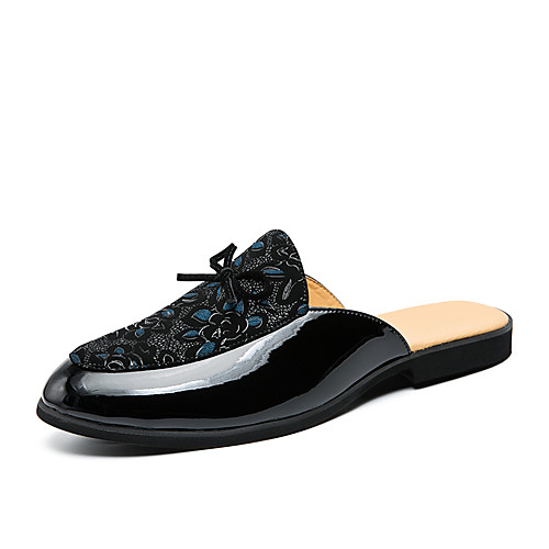

Men's Clogs & Mules Flat Sandals Casual British Daily PU Non-slipping Wear Proof Red Blue Black Spring Summer