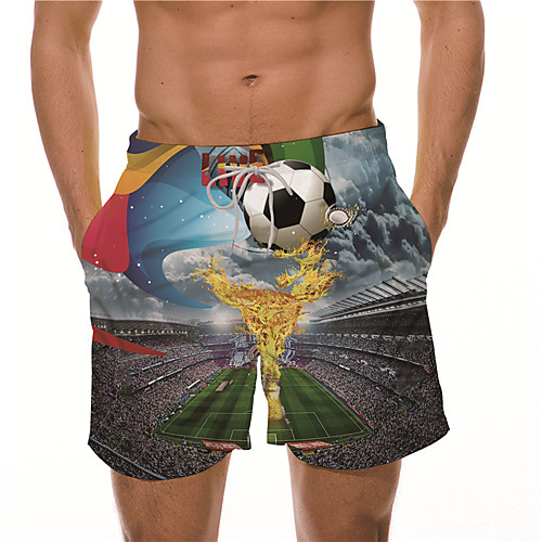 

Men's Designer Casual / Sporty Big and Tall Quick Dry Breathable Soft Holiday Beach Swimming Pool Shorts Bermuda shorts Swim Trucks Pants Graphic Prints Football Short Drawstring Elastic Drawstring