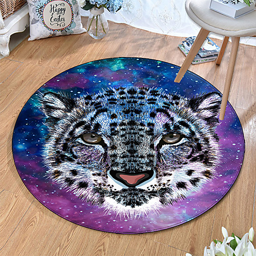 

Round 5mm Area Rugs Machine Made Polyster Non Skid Modern 3D