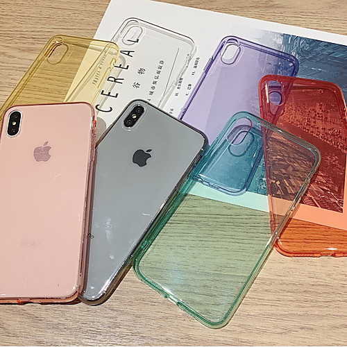

Phone Case For Apple Back Cover iPhone 12 Pro Max 11 SE 2020 X XR XS Max 8 7 Shockproof Dustproof Transparent Solid Colored TPU