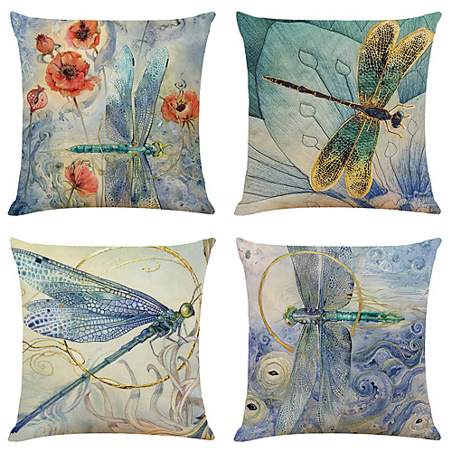 

Vintage Double Side Cushion Cover 4PC Soft Decorative Square Throw Pillow Cover Cushion Case Pillowcase for Bedroom Livingroom Superior Quality Machine Washable Outdoor Cushion for Sofa Couch Bed Chair