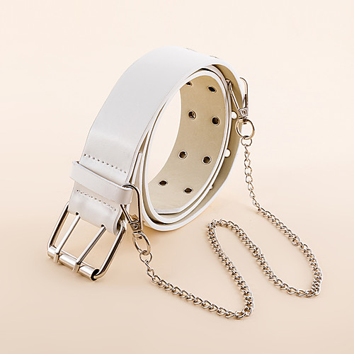 

Men's / Unisex Waist Belt leatherette Alloy Belt Solid Colored