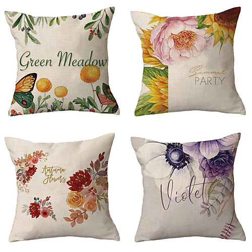 

Floral Double Side Cushion Cover 1PC Soft Decorative Square Throw Pillow Cover Cushion Case Pillowcase for Bedroom Livingroom Superior Quality Machine Washable Outdoor Cushion for Sofa Couch Bed Chair
