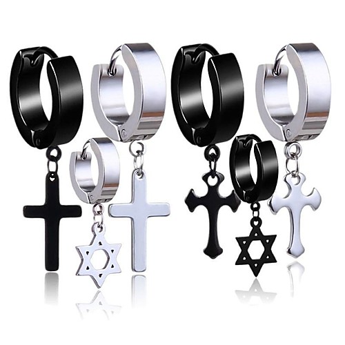 

Men's Earrings Classic Holiday Birthday Stylish Simple Stainless Steel Earrings Jewelry Rainbow color / Blue / Gray For Street Formal Date Festival 1pc
