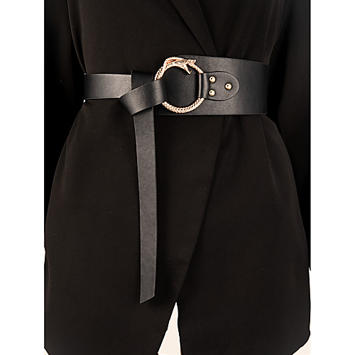 

Women's Wide Belt Street Daily Dress Black Belt Solid Colored