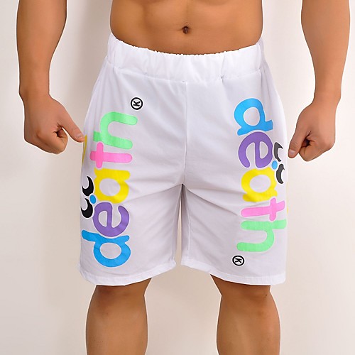

Men's Casual / Sporty Sports Outdoor Sports Casual Sports Sweatpants Shorts Pants Letter Short Print White Black Navy Blue