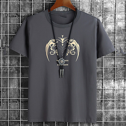 

Men's Unisex Tee T shirt Hot Stamping Graphic Prints Letter Plus Size Print Short Sleeve Casual Tops Cotton Basic Fashion Designer Big and Tall White Black Khaki