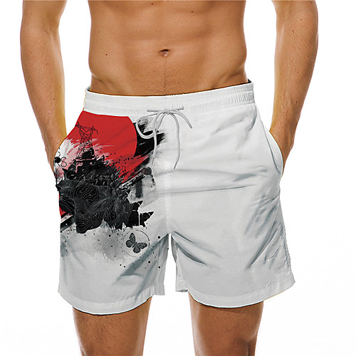 

Men's Designer Casual / Sporty Big and Tall Quick Dry Breathable Soft Holiday Beach Swimming Pool Shorts Bermuda shorts Swim Trucks Pants Butterfly Graphic Prints Graffiti Short Drawstring Elastic