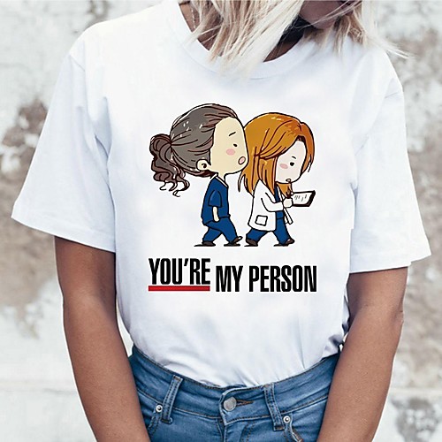 

Inspired by Greys Anatomy Cosplay Anime Cartoon Polyester / Cotton Blend Print Harajuku Graphic Kawaii T-shirt For Women's / Men's