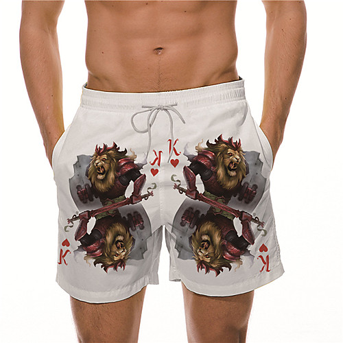

Men's Designer Casual / Sporty Big and Tall Quick Dry Breathable Soft Holiday Beach Swimming Pool Shorts Bermuda shorts Swim Trucks Pants Graphic Prints Lion Animal Short Drawstring Elastic / Summer