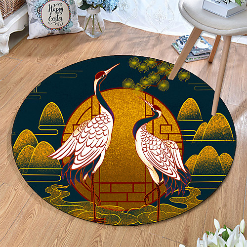 

Round 5mm Area Rugs Machine Made Polyster Non Skid Modern 3D