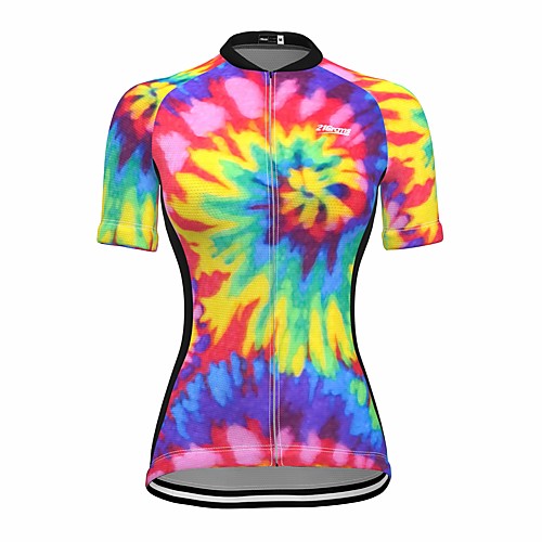 

21Grams Women's Short Sleeve Cycling Jersey Summer Spandex Blue Graffiti Bike Top Mountain Bike MTB Road Bike Cycling Sports Clothing Apparel / Stretchy / Athleisure