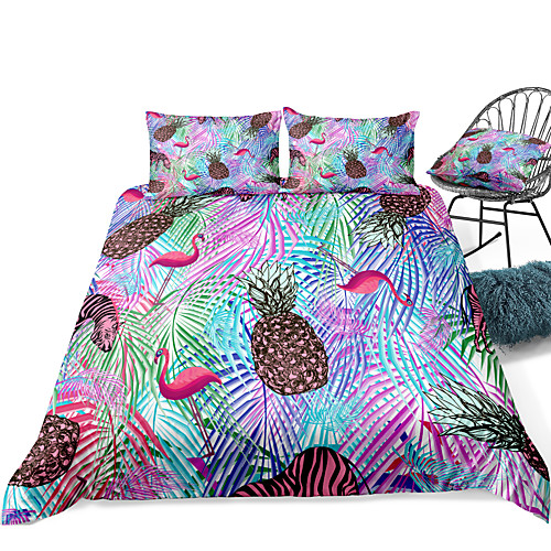 

Duvet Cover Sets 3 Piece Rayon / Polyester 3D Rainbow Reactive Print Bohemian Style