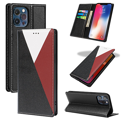 

Phone Case For Apple Full Body Case iPhone 12 Pro Max 11 SE 2020 X XR XS Max 8 7 Card Holder Shockproof Dustproof Tile Geometric Pattern PU Leather