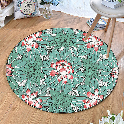 

Round 5mm Area Rugs Machine Made Polyster Non Skid Modern 3D