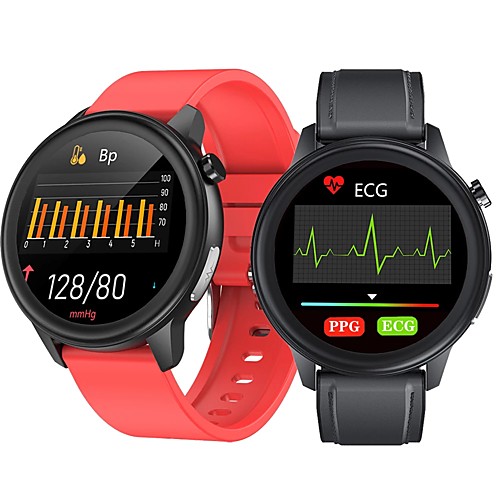 

KUPENG E80 Smartwatch Fitness Running Watch Bluetooth 1.3 inch Screen IP68 Waterproof Touch Screen Heart Rate Monitor ECGPPG Timer Stopwatch 44mm Watch Case for Android iOS Samsung Xiaomi Apple Men