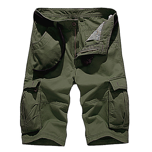 

Men's Casual / Sporty Cargo Shorts Quick Dry Breathable Outdoor Sports Sport Casual Tactical Cargo Pants Solid Color Knee Length Zipper Pocket ArmyGreen Black Khaki