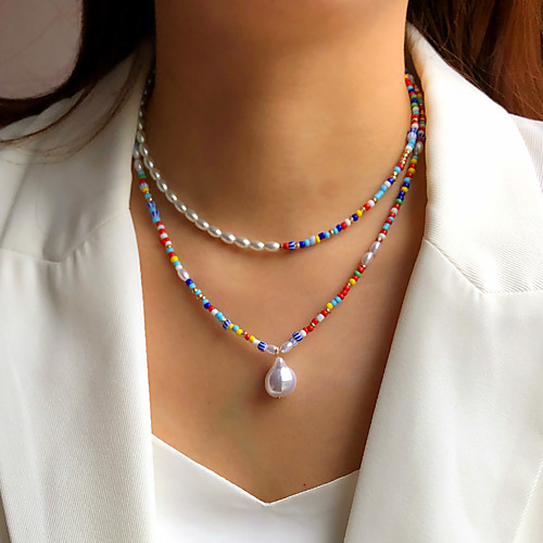 

Women's Jewelry Set Beads Colorful Fashion Holiday Cute Boho Imitation Pearl Earrings Jewelry 1# / 2# / 3# For Street Gift Prom Beach Festival 2pcs