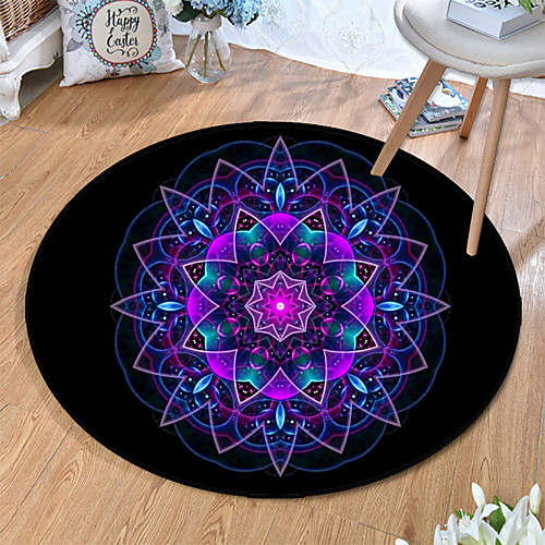 

Round 5mm Area Rugs Machine Made Polyster Non Skid Modern 3D