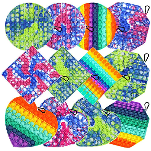 

2 pcs Big Size Pops It Fidget Toys Push Bubble For Schoolbag Board Pendant Hot Adult Stress Relief Toy Popit Squishy Kids Anti-Stress