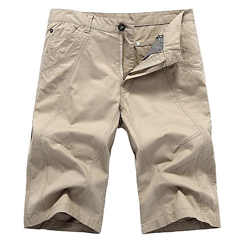 

Men's Casual / Sporty Cargo Shorts Breathable Outdoor Sports Sports Gym Straight Tactical Cargo Pants Solid Colored Knee Length Pocket ArmyGreen White Blue Black Khaki