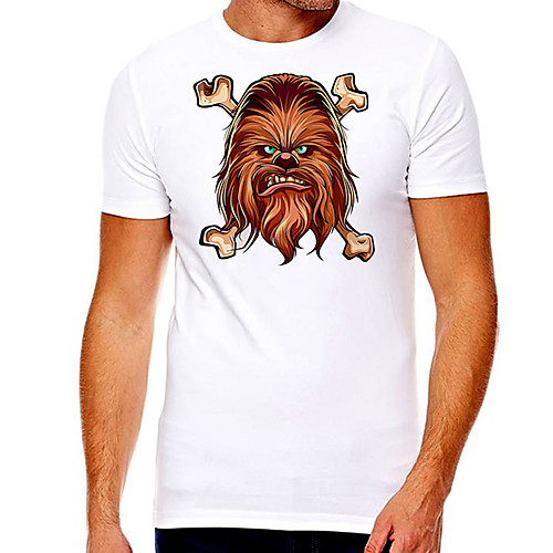 

Men's Unisex Tee T shirt Hot Stamping Graphic Prints Character Plus Size Print Short Sleeve Casual Tops Cotton Basic Designer Big and Tall White