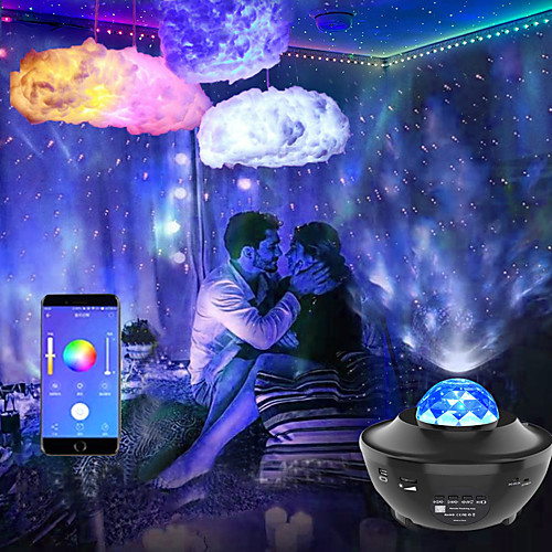 

LED Strip Lights Music Sync 2x7.5M with Starry Sky Projector Light Dream Cloud Ceiling Pendant Light Combination 50ft Colour Changing 5050 RGB LED Light Strips Built-in Bluetooth App Controlled