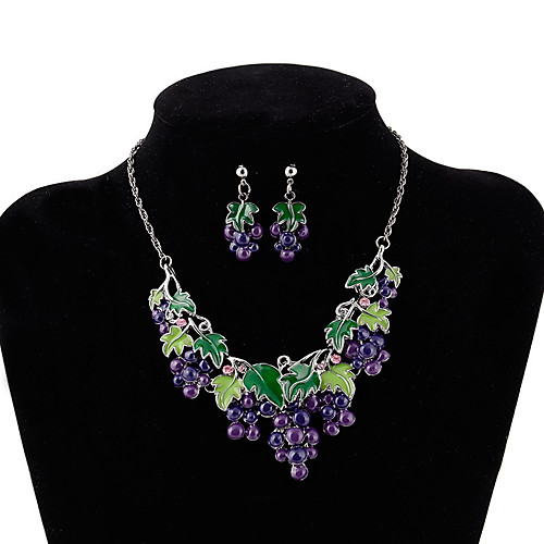 

jewelry set fashion grape necklace earrings, short clavicle chain accessories, female accessories