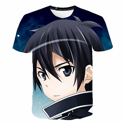 

Inspired by SAO Swords Art Online Anime Cartoon 100% Polyester 3D 3D Harajuku Graphic T shirt For Women's / Men's